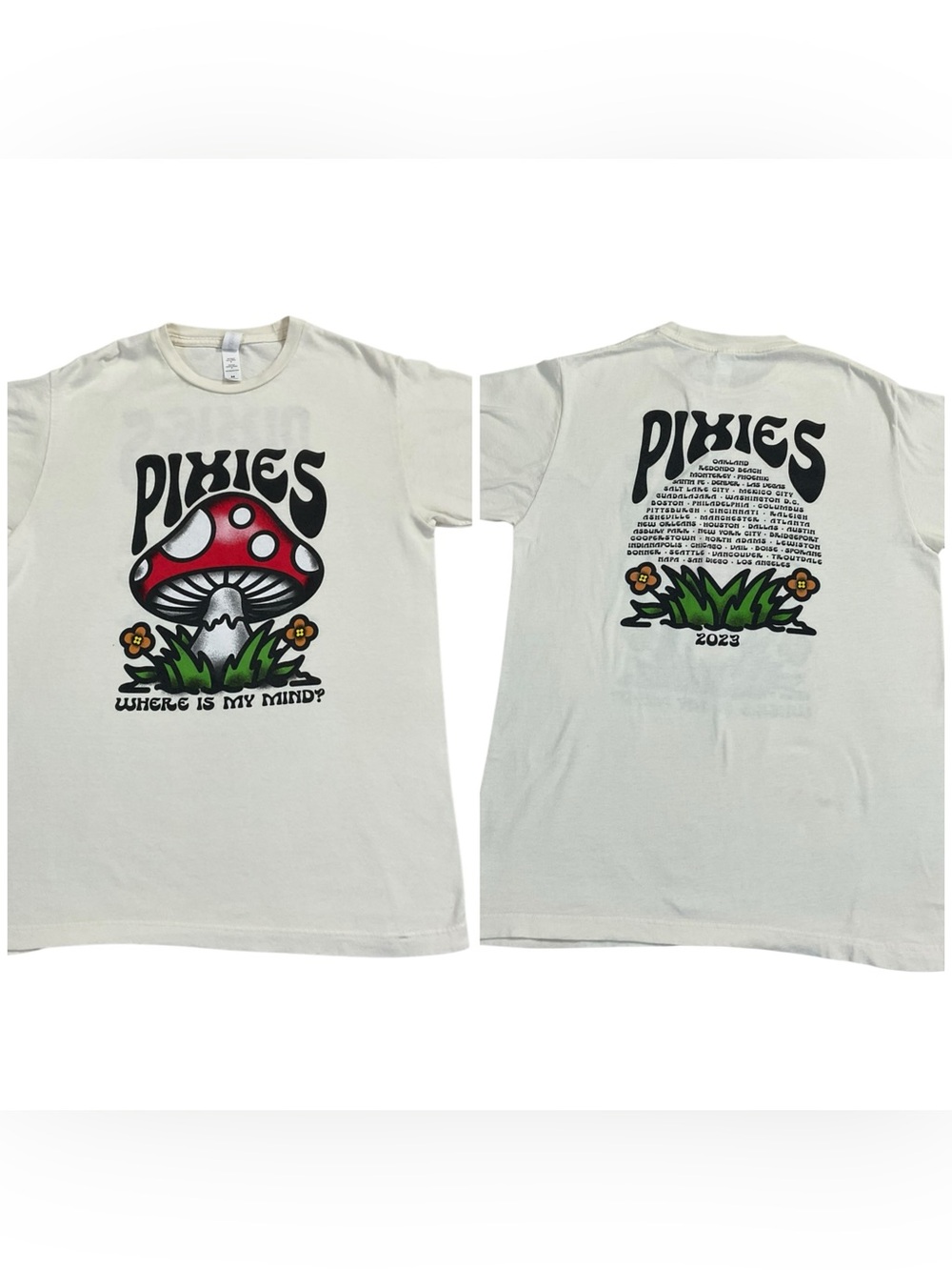 Pixies Mind Shroom Unisex 2023 Where Is My Mind Mushroom Tour tee shirt Medium